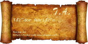 Tódor Adrián névjegykártya